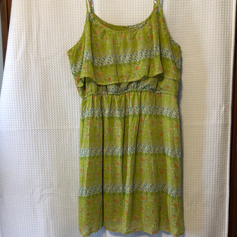 Green Floral Strappy Dress